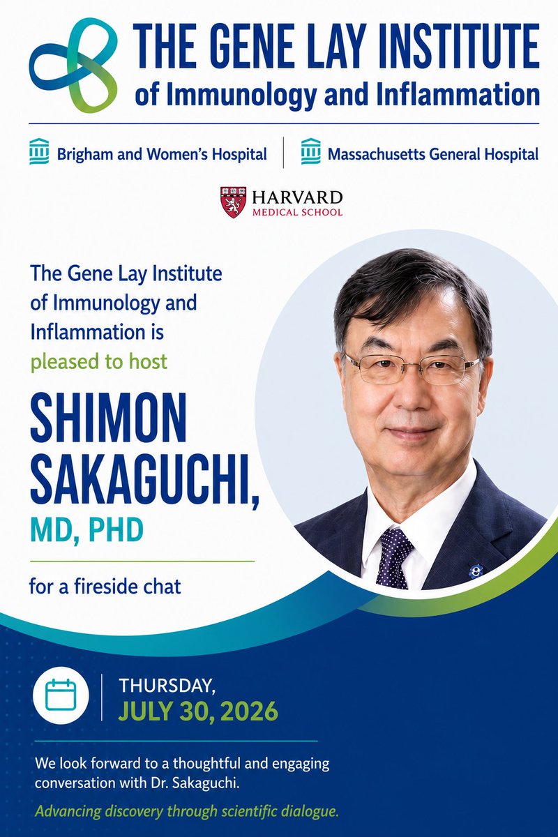 GeneLayInst's tweet photo. Excited to welcome Dr. Shimon Sakaguchi to The Gene Lay Institute today for a fireside chat on scientific career journeys and advice for young researchers! https://t.co/gXfLUqtOWl