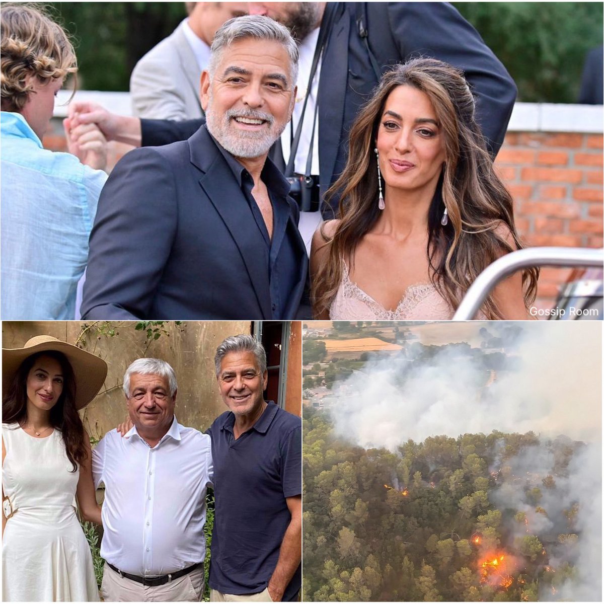 GossipRoomOff's tweet photo. 🚨 George et Amal Clooney ont été contraints d’évacuer leur domicile de Brignoles en raison des incendies qui touchent actuellement le Var.

Le couple et leurs jumeaux de 9 ans, Alexander et Ella, ont quitté leur maison après les évacuations décidées dans le secteur, où plus de 600 personnes ont dû être mises à l’abri à la suite d’un départ de feu survenu mercredi soir.

Dans une lettre adressée au maire de Brignoles, Didier Brémond, George et Amal Clooney ont partagé leur émotion :

"Cher Didier, à l’heure actuelle, nous ignorons si notre belle maison survivra à cette terrible épreuve."

Ils ont également tenu à adresser un message de soutien aux habitants de la commune :

"Amal et moi tenons à affirmer que, quel que soit le sort réservé à notre village, nous faisons partie de cette communauté et nous participerons à sa reconstruction (…) Nous aimons Brignoles et les amis qui y vivent."

Un témoignage de solidarité qui rappelle que, face aux incendies, toutes les communautés sont unies par la même épreuve. 🙏❤️ (via Nice-Matin)