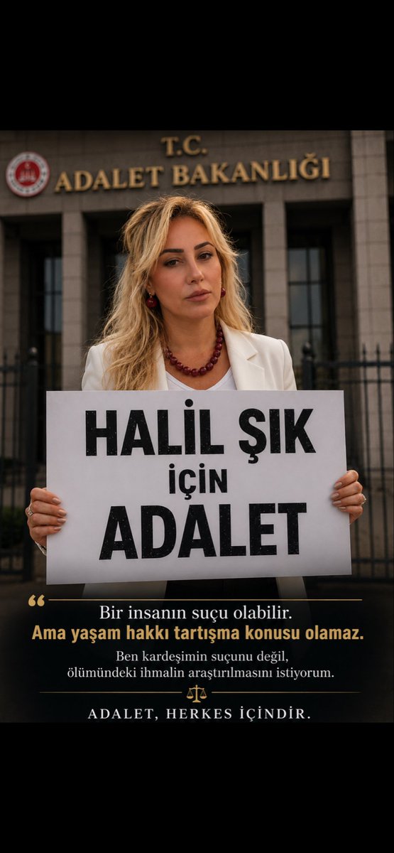 hamiyet_ic90770's tweet photo. MAKAMLAR DA, MEVKİLER DE GEÇİCİDİR.

Beni engellemiş olmaları, adalet mücadelemden vazgeçeceğim anlamına gelmez. Aksine, beni daha da kararlı hale getirir.

Ben susmayacağım, geri adım atmayacağım. Haklı olduğuma inandığım bu yolda dün olduğu gibi bugün de dimdik ayakta duracağım.

Çünkü adalet aramak bir suç değil, bir haktır. Ve ben bu haktan asla vazgeçmeyeceğim.
HalilŞıKİçin ADALET 
EşitYasa EşitAf 
HerkeseİkinciŞans 
MahkumaÖzgürlük
@abakingurlek @adalet_bakanlik @AYMBASKANLIGI @insanhaklariDB @ADLITIPKURUMU @cuneytyuksel_ @YildizFeti @dbdevletbahceli @akbasogluemin @UlviYonter @NumanKurtulmus @_cevdetyilmaz @omerrcelik @avomerozmen @avcahitozkan @AvMustafaArslan @avidrissahin @avbulentkaya @avabdullahguler
