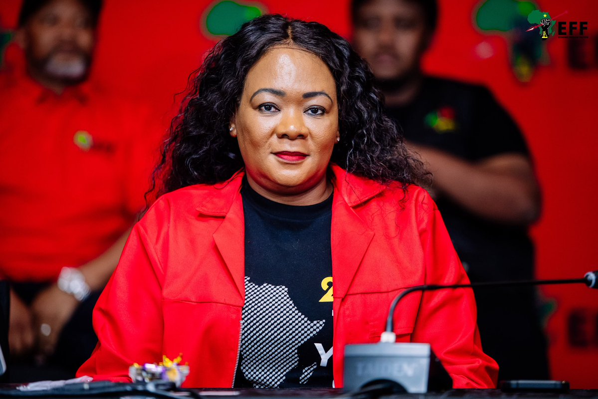 EFFSouthAfrica's tweet photo. ♦️In Pictures♦️

The EFF National Chairperson @NolutshunguN and Treasurer General @OmphileMaotwe at the #EFFPresser. 

We are now entering another decisive phase of the 2026 LGE campaign, and the EFF calls on every eligible South African who is not registered to vote, and every voter who has changed their residential address, to use the final voter registration weekend on the 1st  and 2nd  of August 2026 to register or update their details.