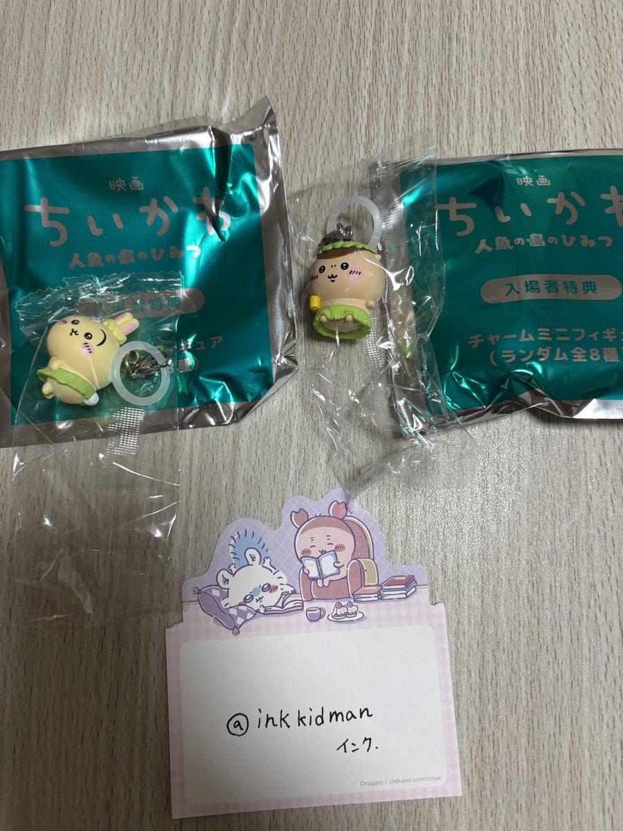 inkkidman's tweet photo. 映画ちいかわ入場者特典　交換

【譲】うさぎ、くりまんじゅう

【求】ちいかわ、シーサー

※うさぎ↔︎ちいかわ
　くりまんじゅう↔︎シーサー

都内手渡しor郵送

お気軽にお声掛けください。 https://t.co/zr3N7FqgtL