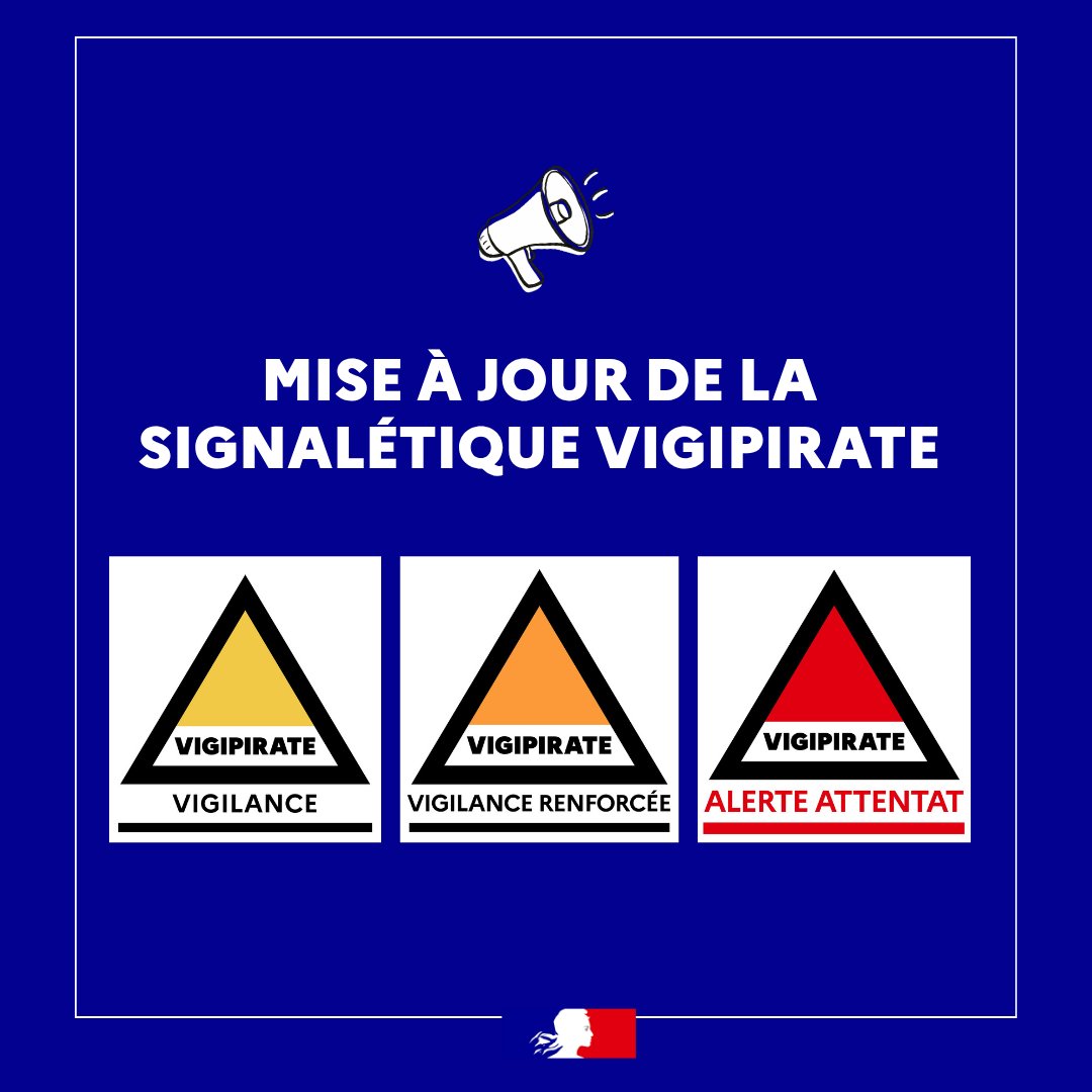 Image de Préfet de la Somme - #Sécurité I 🛡️Vigipirate : nouveaux niveaux, nouveaux visuels.
La dénomination des trois niveaux d