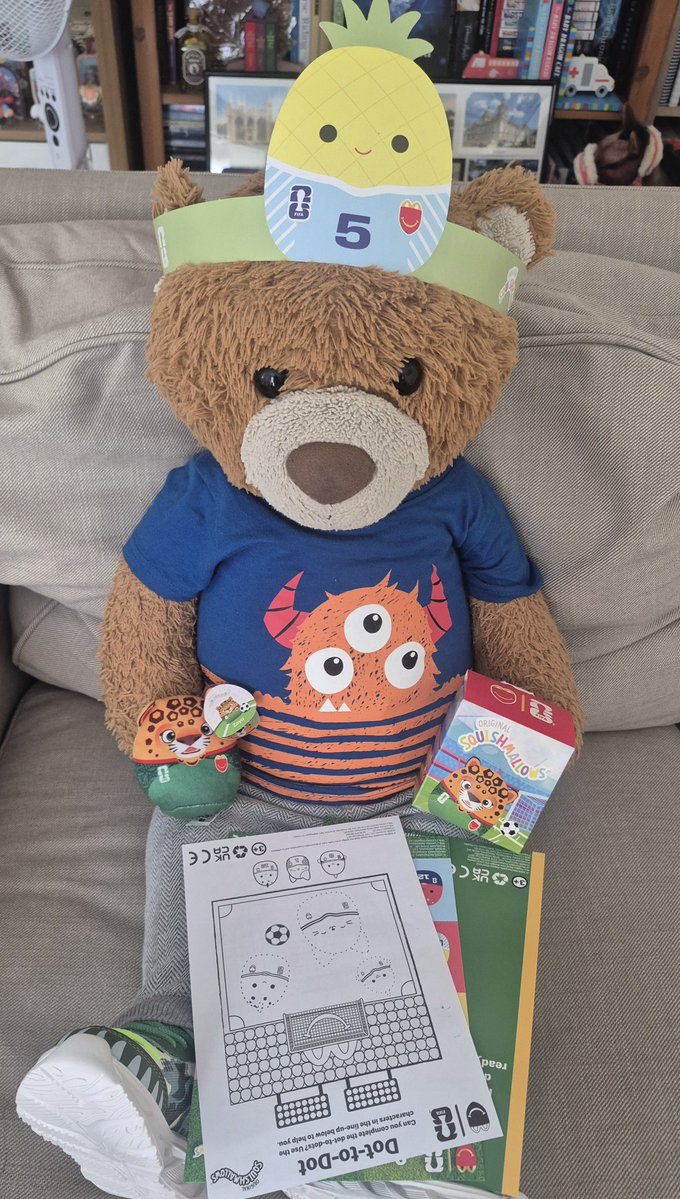 BDMed_Bear's tweet photo. Furends! I got surprised with a maccy ds happy meal for my lunch... this is what I got, it's currently squismallows in the happy meal & football is the theme for the colouring & stuff. My friends doggo LOVES these toys so we always save them. #bearswithjobs #foodisfuel #happymeal https://t.co/KA4nBsZpMu