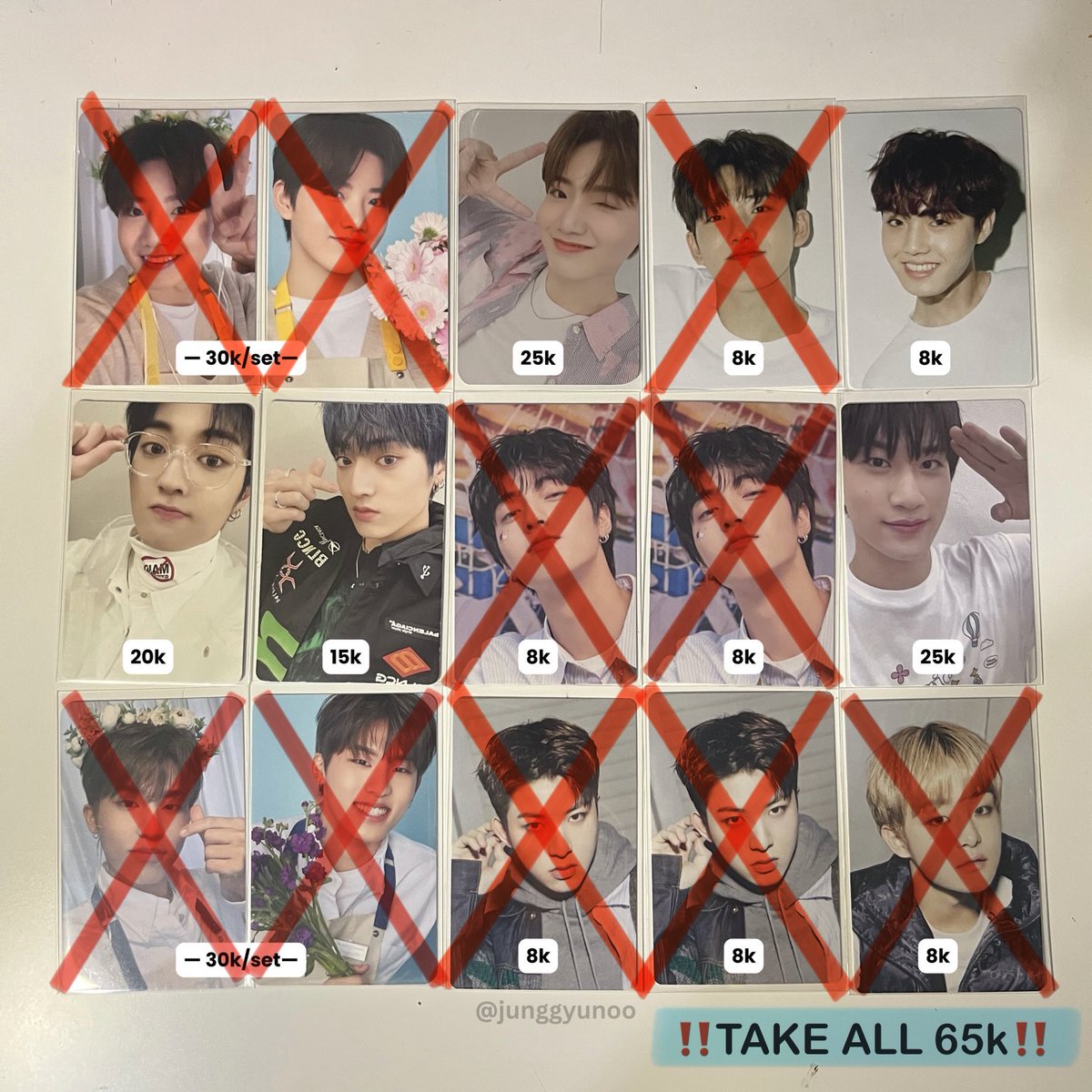 junggyunoo's tweet photo. wts / want to sell 

aab pc treasure junkyu haruto yedam doyoung

🏷️price on pict (kalo take all 65k ajaa)
📍surabaya

t. wts photocard pc treasure junkyu jihoon haruto yedam doyoung concept blooming pop up jikjin https://t.co/OIJvJ9WJ6F