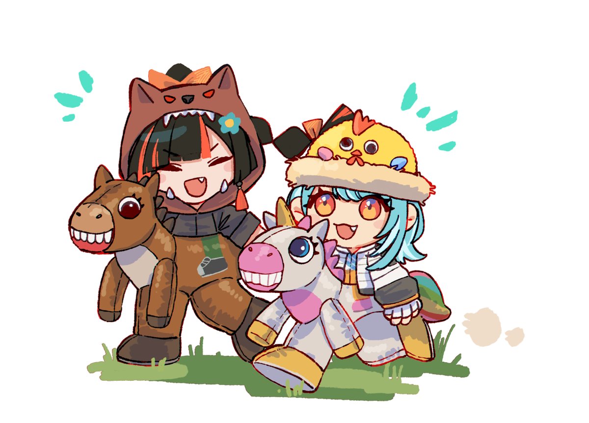 s_akatarou's tweet photo. この二人の競馬かわいいw☺️
#らむねはいか画
#はなびの標本 https://t.co/u8tgjwLSTP