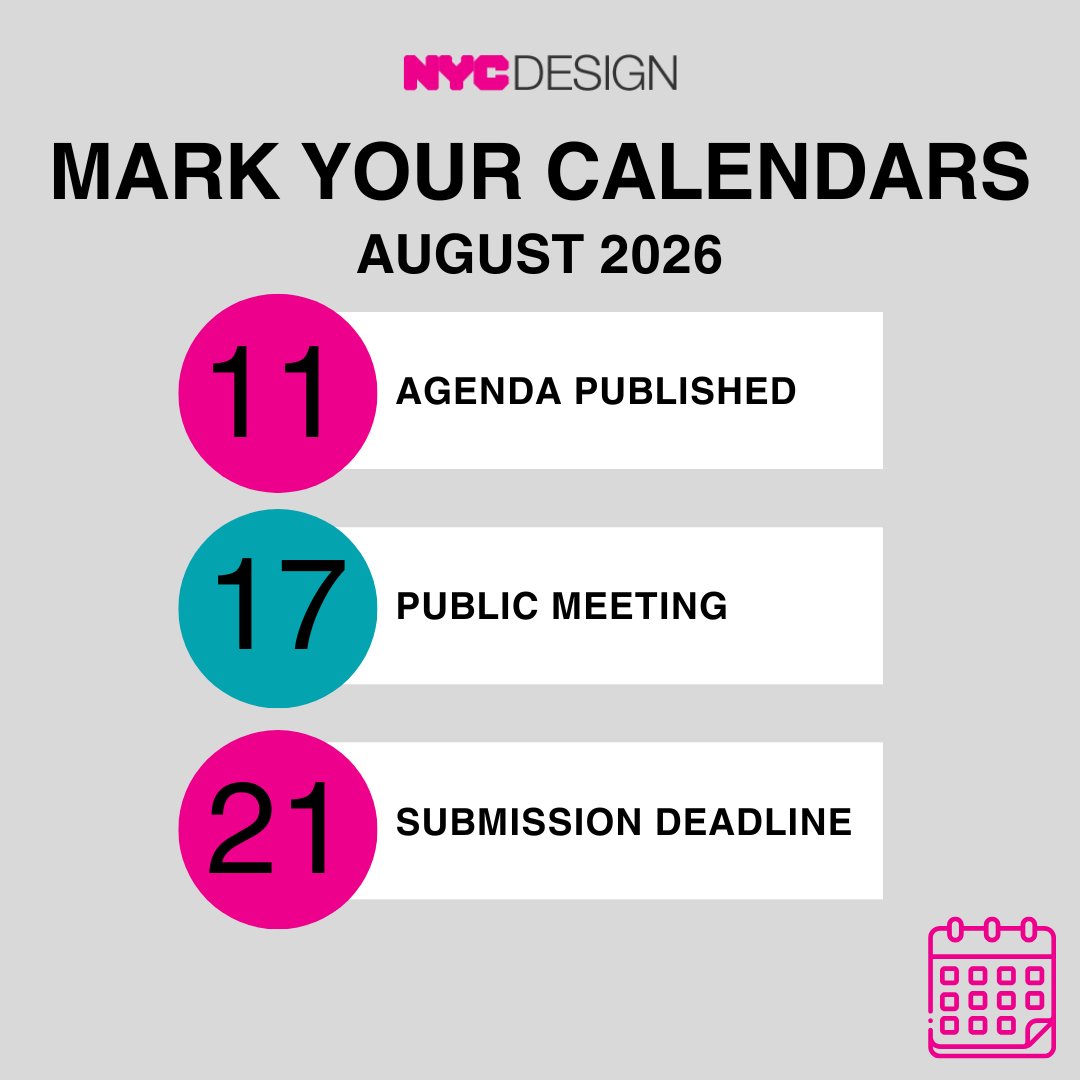 nycpublicdesign's tweet photo. Mark your calendars!

Find more information about the 2026 PDC Design Review schedule and process here: https://t.co/BCfurVXLzk https://t.co/A7psWUx1Fj
