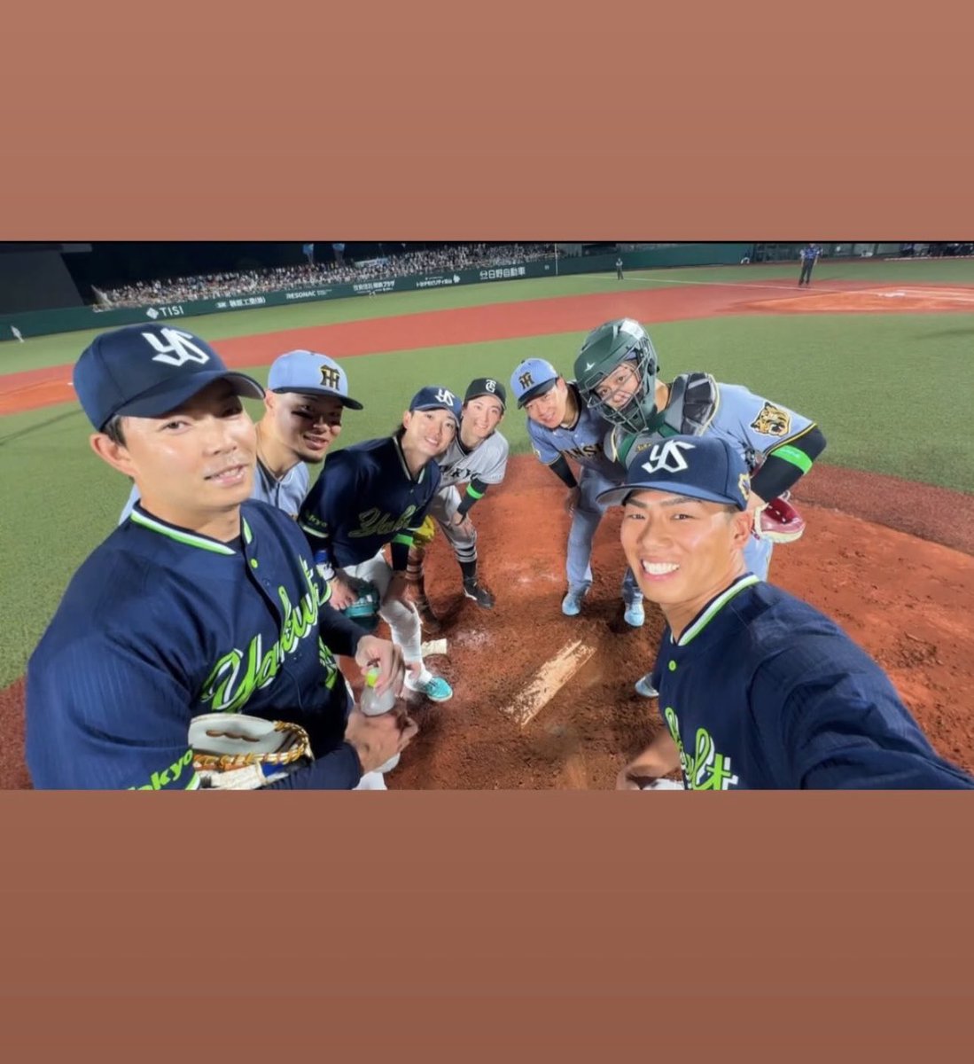 ___m10k's tweet photo. マウンドで撮った写真めっちゃいい😂

#山野太一
#星知弥
#大山悠輔
#坂本誠志郎
#佐藤輝明
#長岡秀樹
#浦田俊輔 https://t.co/qGcRU2RX08