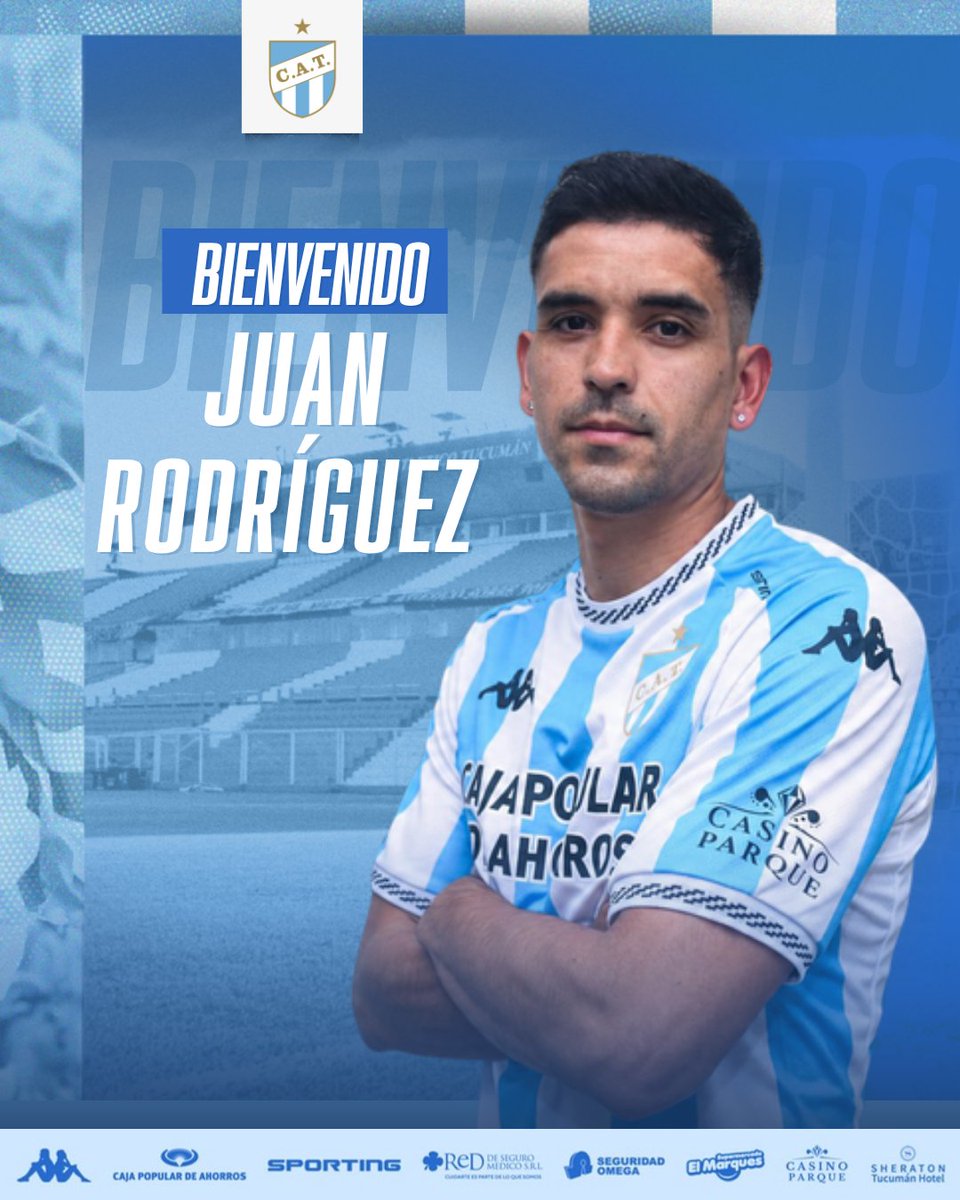 ATOficial's tweet photo. ¡Juan Rodríguez es nuevo jugador de #AtléticoTucumán! 🩵🤍

El marcador central llega en condición de libre, tras su paso por Talleres de Córdoba, y se suma al plantel que conduce Julio César Falcioni.

¡Bienvenido al Gigante del Norte, Juan!

#DaleDeca https://t.co/nZgfmgcuuo