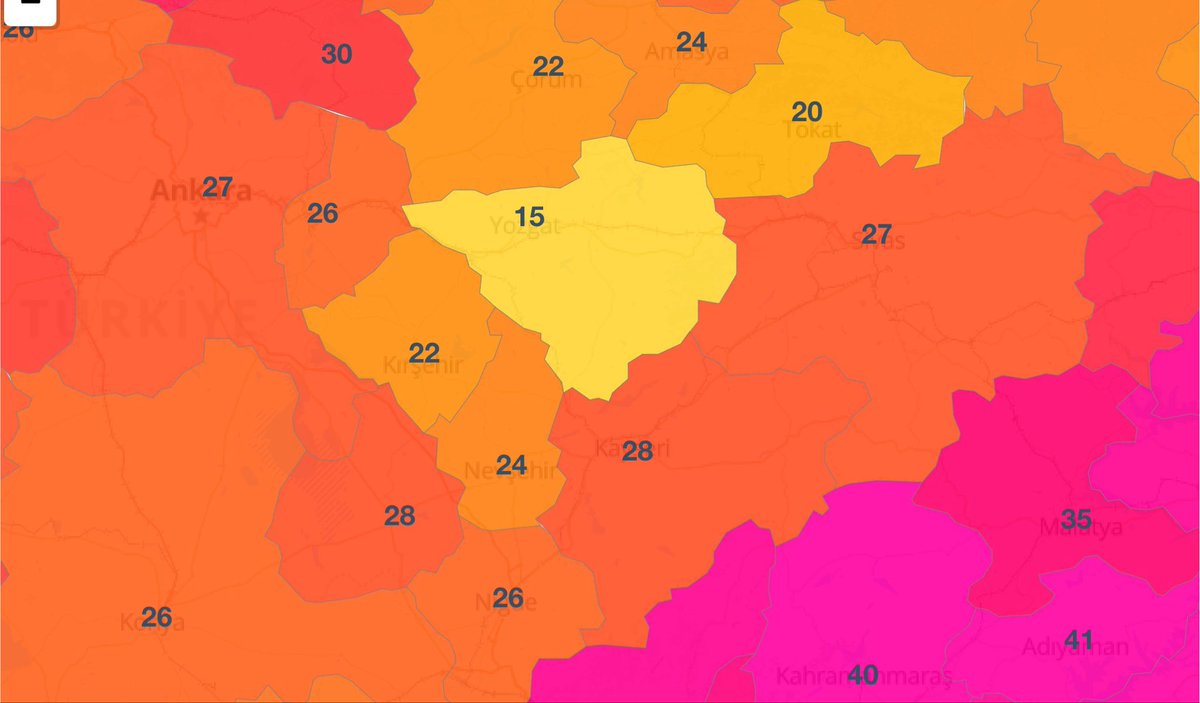 mhhmetee's tweet photo. 15.19 itibariyle diğer İç Anadolu illeri ile Yozgat arasında 7-15 derece sıcaklık farkı var. https://t.co/UkRC1Rkh9V