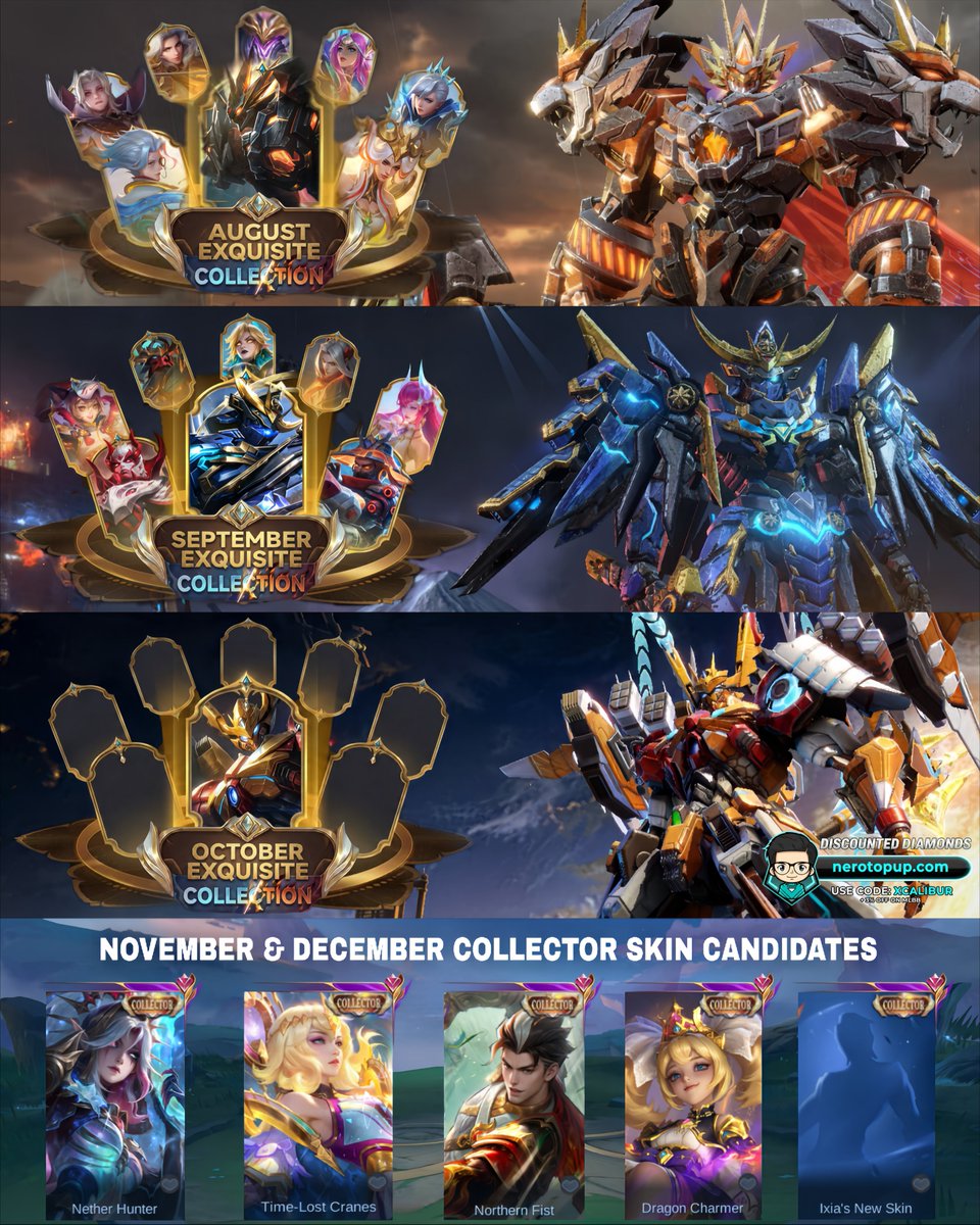 xcalibur_ml's tweet photo. Exquisite Collection Event Skins August to October https://t.co/hVACD9HJgD