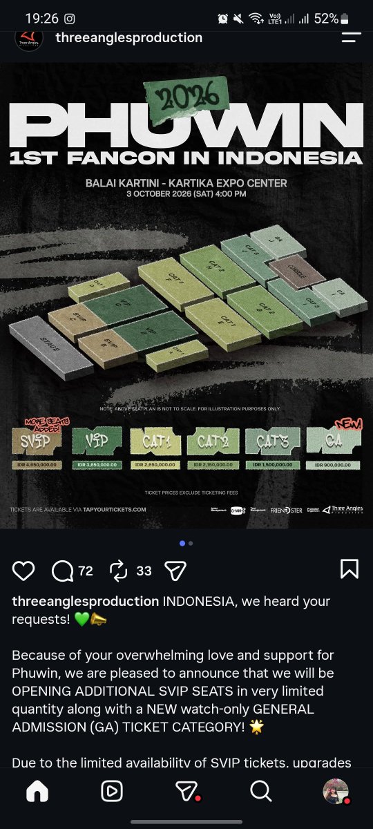 minwon_nikah's tweet photo. jujur pengalaman nonton konser promotor tergajelas 🙄 si tiba2 nambah seating buat SVIP dan pas di cek gak avail tuh sect 🙃🙃 https://t.co/N8OoKMrmp9