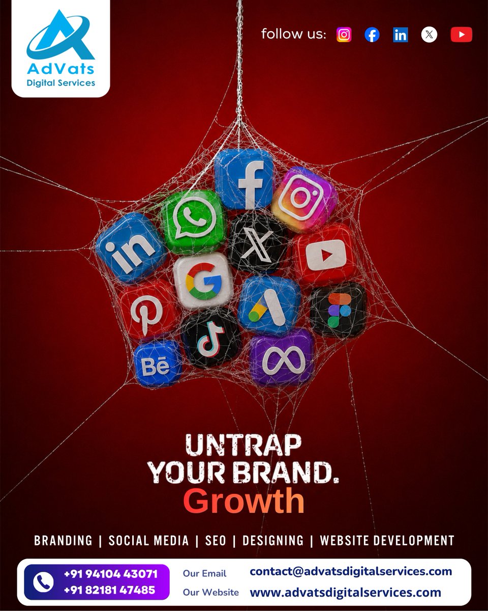 AdVatsDigital's tweet photo. Untrap your brand.

Strategy beats random marketing.

Build visibility. Generate better opportunities. Grow with purpose.

💬WhatsApp us: +91 94104 43071

#AdVats #DigitalMarketing #BusinessGrowth #AdVatsDigitalServices #SEO #PPC #SMO #LeadGeneration #Branding #WebsiteDevelopment https://t.co/KGR28fiJg4