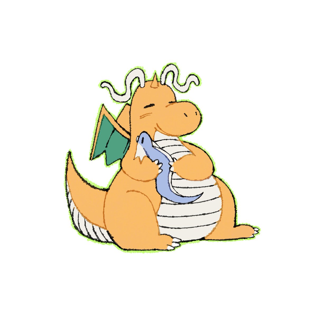 puddinglovelyy's tweet photo. Dragonite and her baby https://t.co/6bMByi2bwS