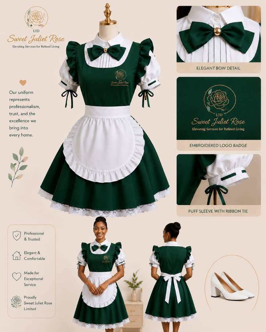 Julietsweetrose's tweet photo. Today, we're proud to unveil the official uniform for our Female Housekeepers—thoughtfully designed to reflect the grace, professionalism, and exceptional standards expected of those entrusted with caring for your home. https://t.co/zKji5QaQeu