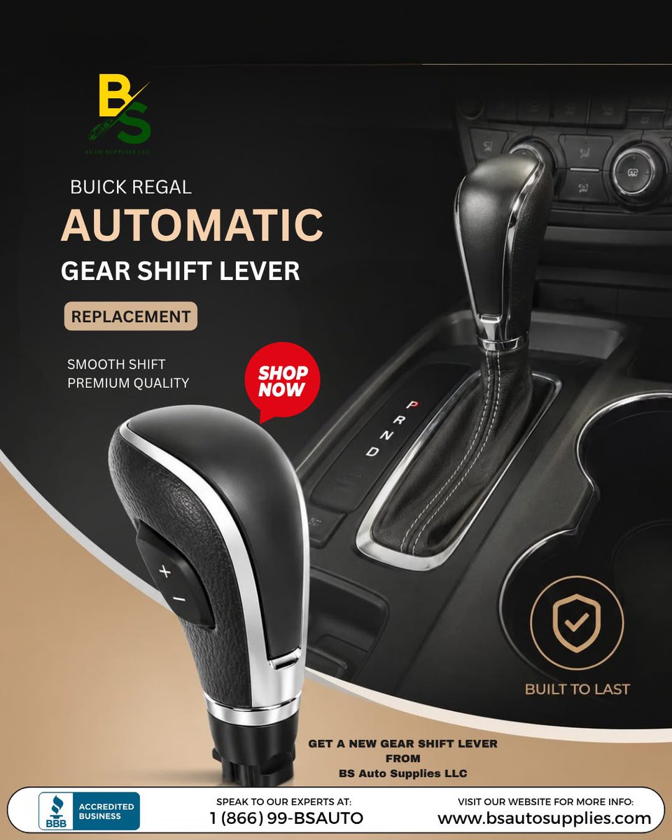 supliesbsauto's tweet photo. Shift smarter. Drive smoother with confidence.
Upgrade your Buick Regal with a premium gear shift lever.
Order your replacement today.
Visit: https://t.co/enyE70vb1F
#bsautosupplies #buickregal #autoparts #carparts #oemreplacement https://t.co/LtrMXWQidO