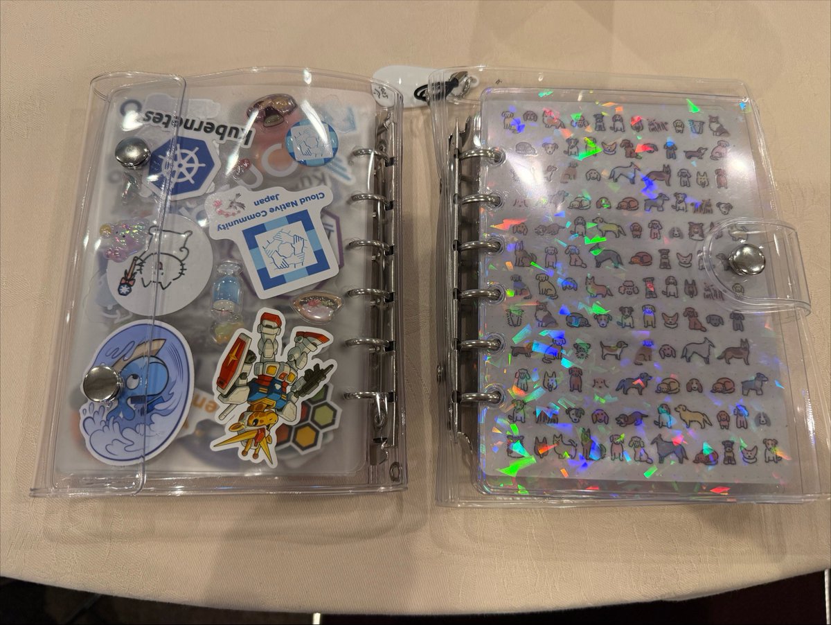 _a0i's tweet photo. KubeConの思い出をこのポストに続けて連投します！
はじめてシール交換をした思い出 https://t.co/6gVpjI4AUa