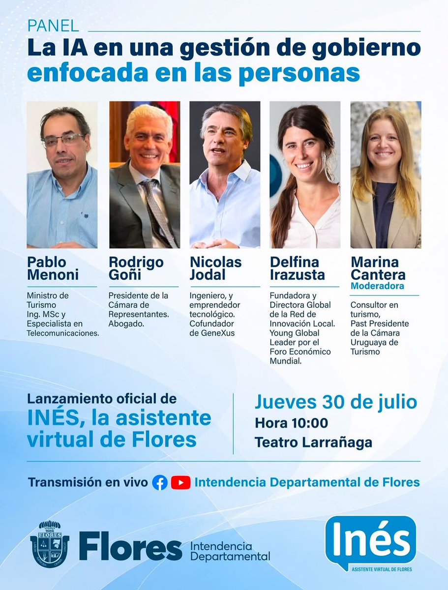DipRodrigoGoni's tweet photo. Llegando a Trinidad, Flores, para participar del lanzamiento oficial de INÉS, la asistente virtual de la Intendencia, y del panel “La IA en una gestión de gobierno enfocada en las personas”, junto a @pmenoni, @njodal y Delfina Irazusta. 

La inteligencia artificial representa una gran oportunidad para acercar el gobierno a los ciudadanos, mejorar los servicios públicos y fortalecer una gestión más eficiente y humana.