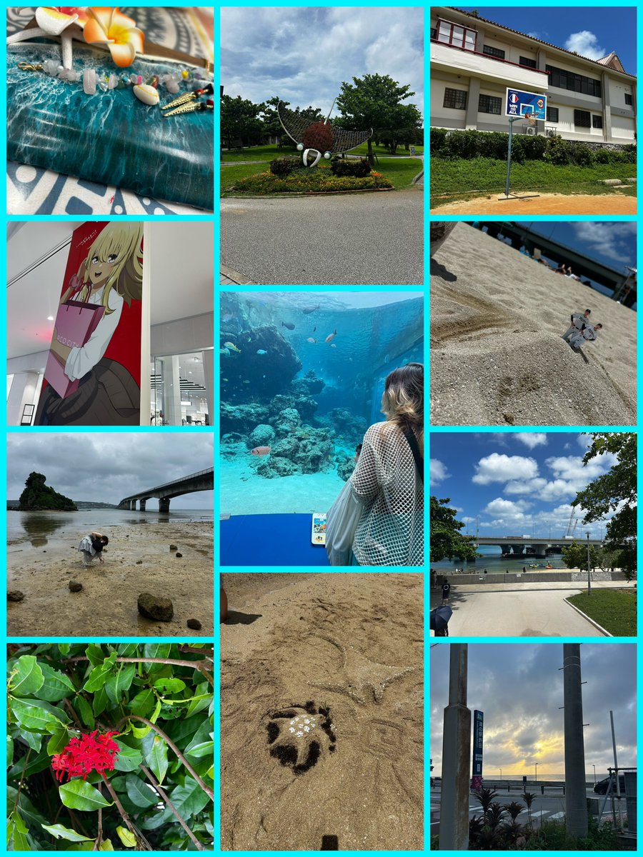ane_autumn's tweet photo. ちょい前にしゃらと沖縄行ってきたよ〜🌺🌴🌀

まさかの台風ダダかぶりで予定してたシュノーケリングには行けなかったけど、ウチの家族のめんそーれー攻撃(※せっかく沖縄来たからには楽しみなさい！)で楽しかった😂個人的には。

みんなも沖縄いらっしゃい！
楽しいよー！
台風とスコールには注意！ https://t.co/Q7dKRkhnim