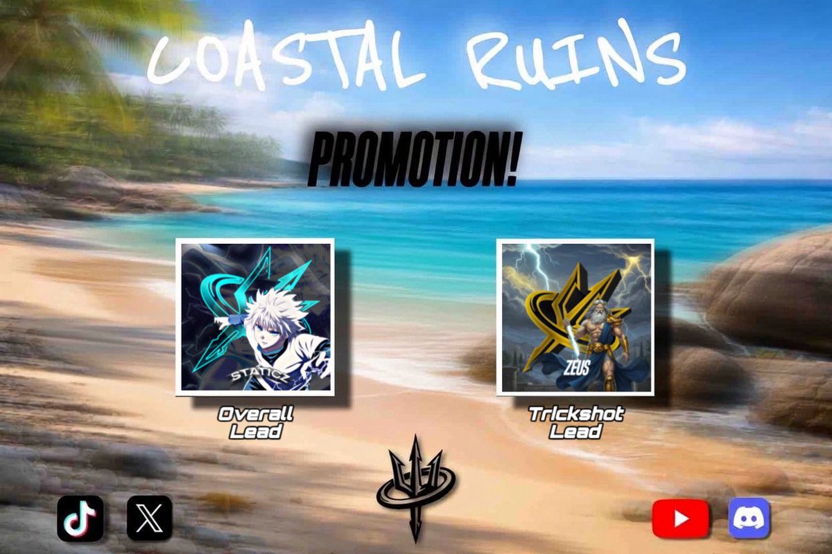 CoastalRuins's tweet photo. Introducing our New Overall Lead &amp; Trickshot Lead!!

👑: @lolstaticz 

👑: @Zeusycare 

#CoastToCoast #CoastalSZN https://t.co/pWtWl2doYe