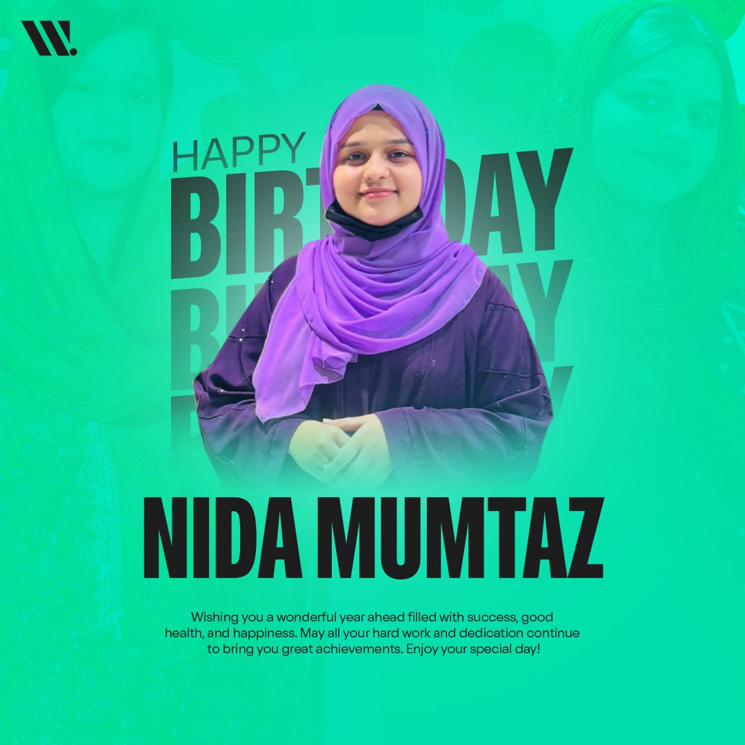 FutureSouls's tweet photo. Happy Birthday to Nida Mumtaz!

Today, we celebrate you and the dedication, professionalism, and positive impact you bring to the WebSouls team. Your hard work and commitment are truly appreciated, and we're grateful to have you as part of our journey. https://t.co/wLczuoNBDV