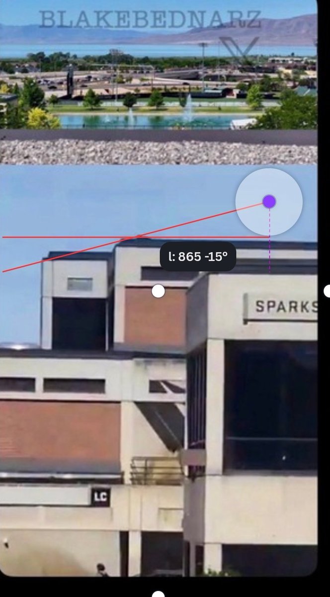 thomasjsburner's tweet photo. @reel_sober @BlakeBednarz Wrong again 🤣 the shooter only need 9.4 degrees of visibility from the surface of the roof downward... guess how much he had!? 

15+ https://t.co/ajXD1SB8zJ