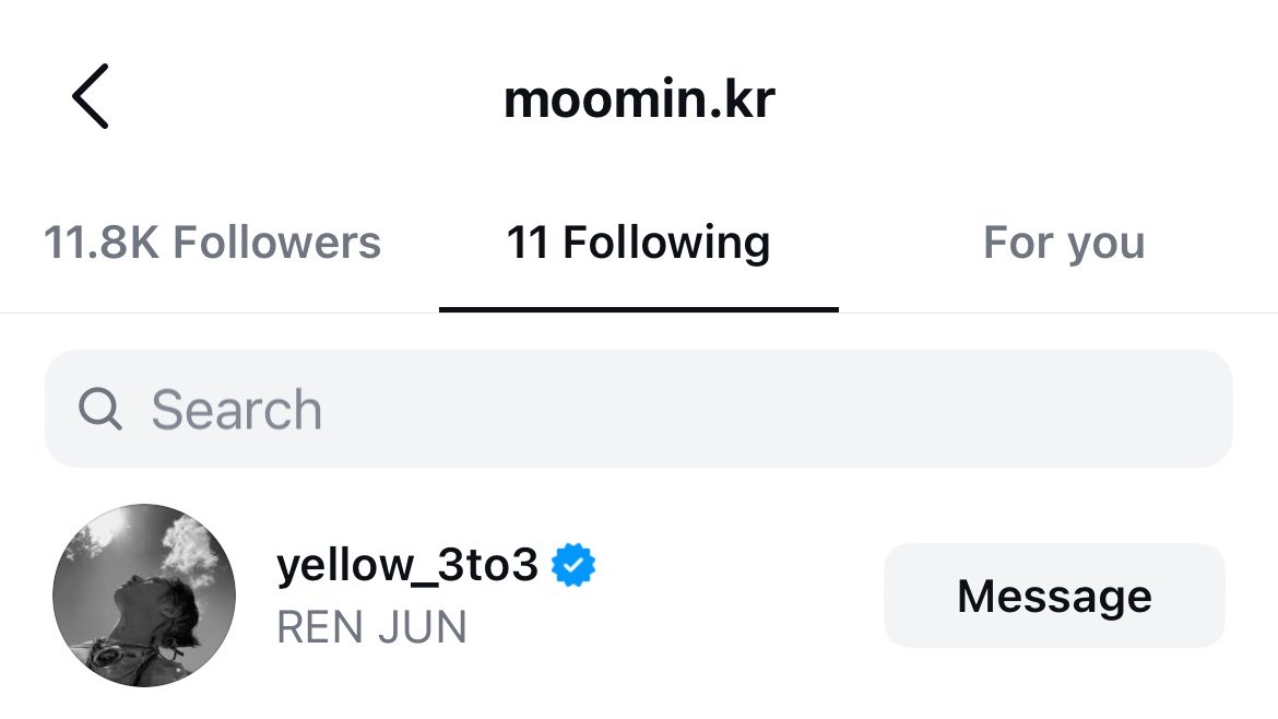 kapenthu's tweet photo. renjun followed by moomin official, moomin thailand, moomin korea https://t.co/BpuOaBQesn