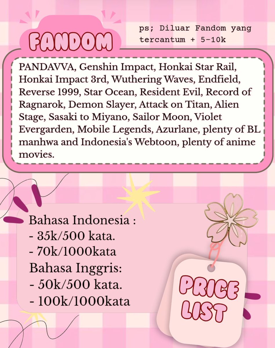 Simfonipetang's tweet photo. [RT & LIKES ARE APPRECIATED]

Halo! Saya membuka writing commission yang akan tetap tersedia hingga maut menjemput saya—alias, tidak akan pernah tutup. 

Sebelum mengetuk DM saya, mohon luangkan waktu untuk membaca seluruh ketentuan dengan saksama agar tidak terjadi kesalahpahaman. Terima kasih atas pengertiannya!

(1/4)