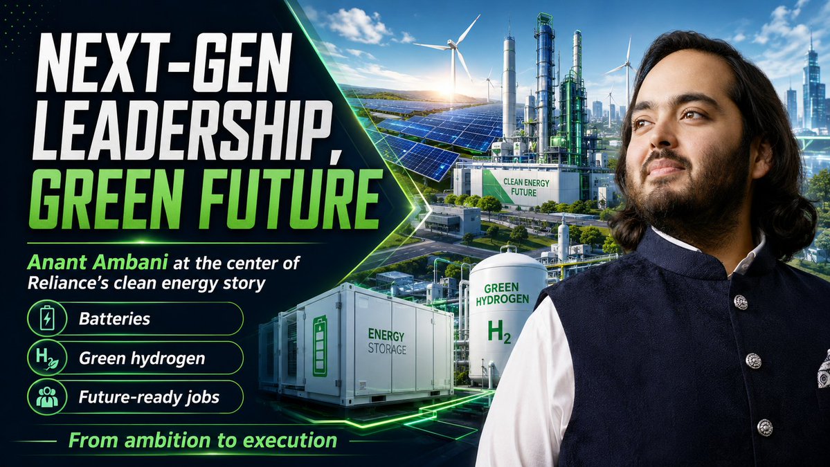 GaSa297454's tweet photo. #RelianceGreen40B Anant Ambani Jamnagar ko green energy se chamkane wale hain, solar aur batteries se nayi ummeedein jagengi. https://t.co/wPZEe7cOOf