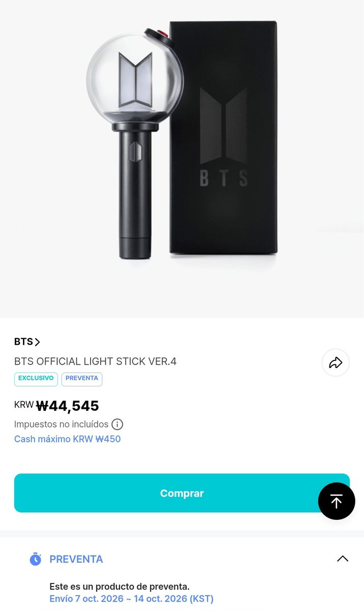 thvxrem's tweet photo. HAY STOCK OTRA VEZ DE ARMY BOMB EN WEVERSE ‼️‼️‼️‼️‼️ la fecha de envio es entre el 7 y 14 de octubre,,, un poco jugado. https://t.co/FKwmI63O8l