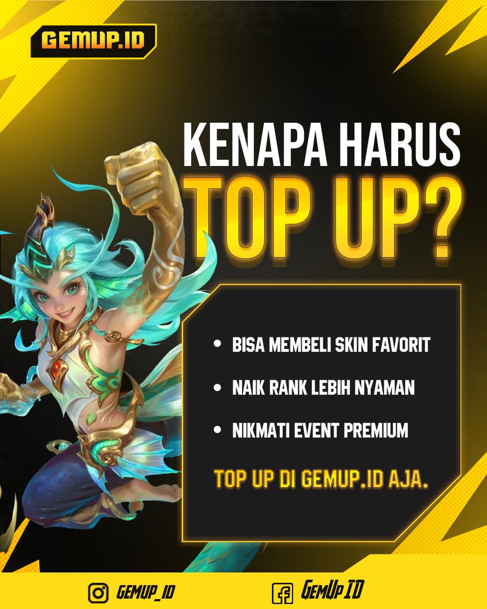 gemup_id's tweet photo. Kenapa Harus Top Up?

Top up bukan cuma soal memiliki item baru. ����
✨ Skin favorit
🏆 Main lebih percaya diri
🎉 Ikut event premium
Nikmati pengalaman bermain yang lebih seru bersama GemUp. Karena setiap pertandingan layak dimainkan dengan maksimal. 🎮 https://t.co/R7oJwBnknO