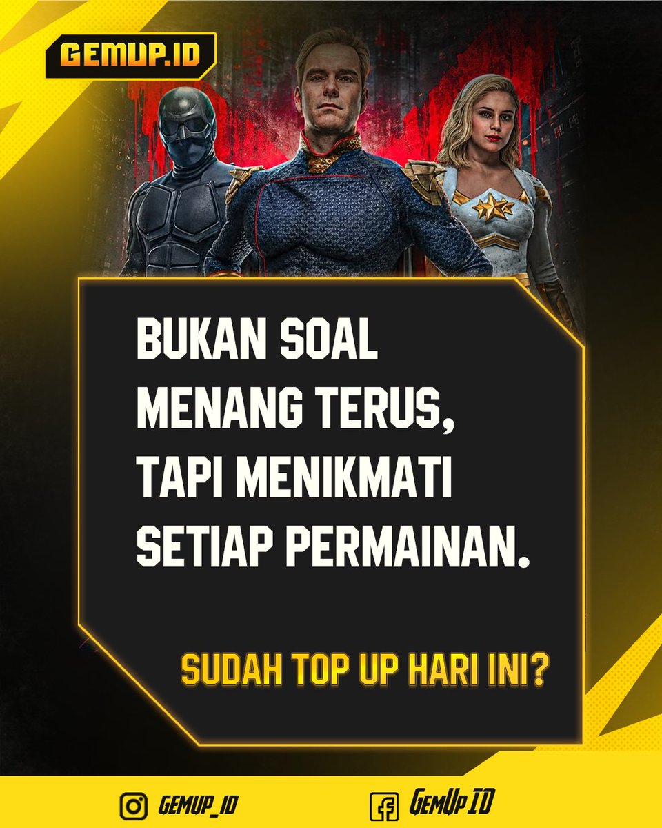 gemup_id's tweet photo. Menikmati Permainan
Menang memang menyenangkan. Tapi yang lebih penting adalah menikmati setiap momen saat bermain. 🎮
Kalau bisa bermain lebih nyaman, kenapa tidak?
Sudah top up hari ini? ⚡ #Gaming #GemUp https://t.co/z50PfI3V1k
