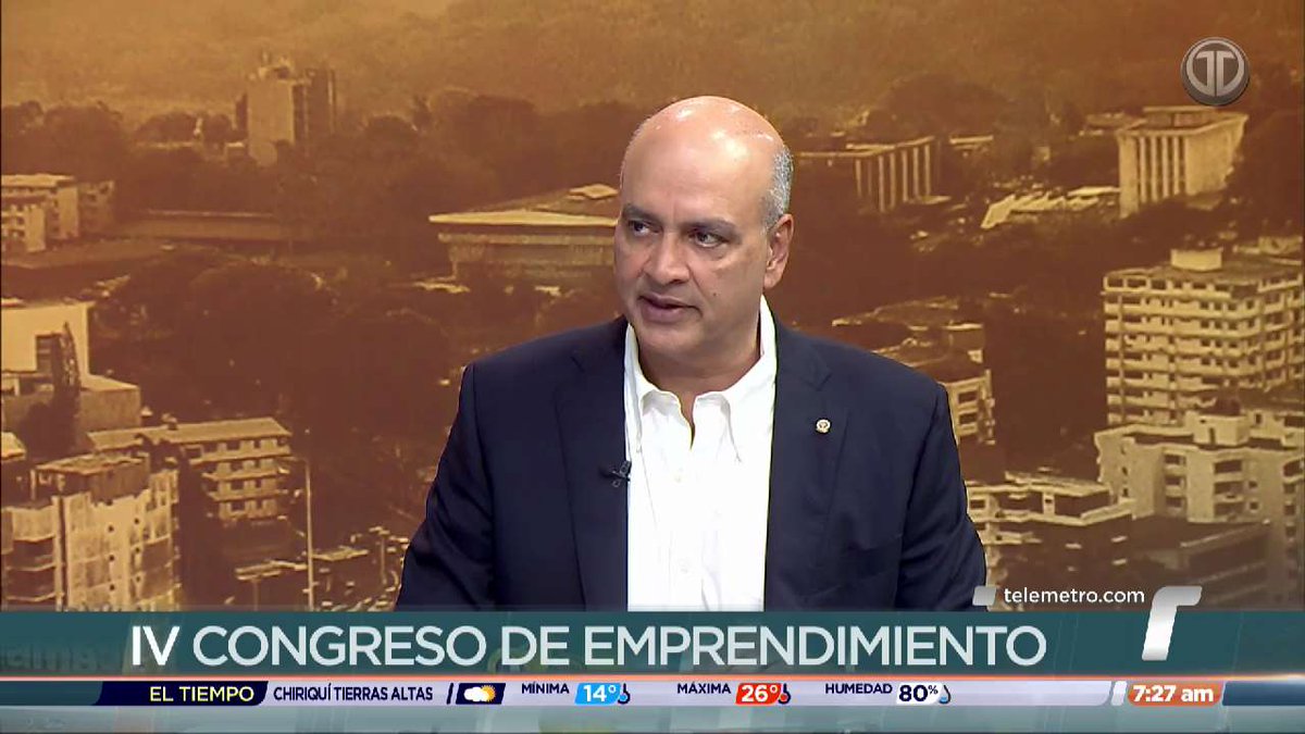 TReporta's tweet photo. "Nosotros creemos fielmente en que el futuro del país es el emprendimiento y como escuchaste a la Ministra de Trabajo por primera vez, están subiendo los empleos privados lo cual es muy importante. Este 5 de agosto, de 8:00 a.m. a 2:00 p.m., vamos a tener el IV Congreso de Emprendimiento en la @CCIYAP, es un evento totalmente gratuito, lo único que tienes que hacer es inscribirte a https://t.co/MiZ0PyffMS", Ashok Nandwani, vicepresidente de la Cámara de Comercio.