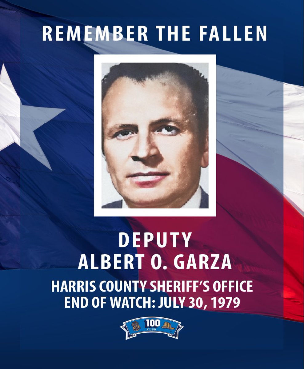 100ClubHouTx's tweet photo. In remembrance of @HCSOTexas Deputy Albert O. Garza who was killed in the line of duty when he was shot while intervening in a jewelry store robbery. #ForTheFallen #HCSO #HarrisCounty https://t.co/Mr5sHlShs8