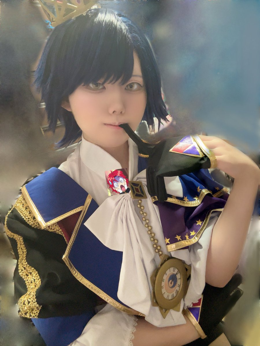 omochi_boyon's tweet photo. ⚠️宅コス 🌙

スパ…リ届いたので試着兼宅コスした🫨
写真撮った時胸元のリボンズレてるの気付かなくて変だったからアサピで隠してる☀️（どういう隠し方？）
イキったポーズしてすみません大汗 https://t.co/FpmAiUN9EG