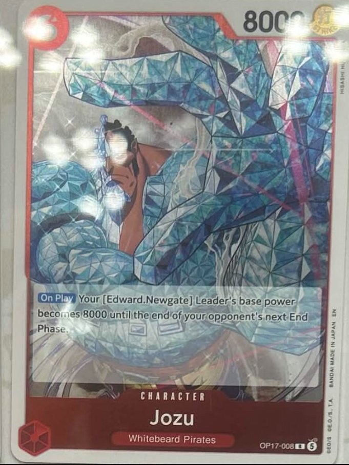 NoVaPyramis's tweet photo. Jozu gives Whitebeard leader 8000 base power...and with his leader ability...wow.

Too bad I can't put this in Red Blue Vivi 😂 https://t.co/GFwfkcMdW4