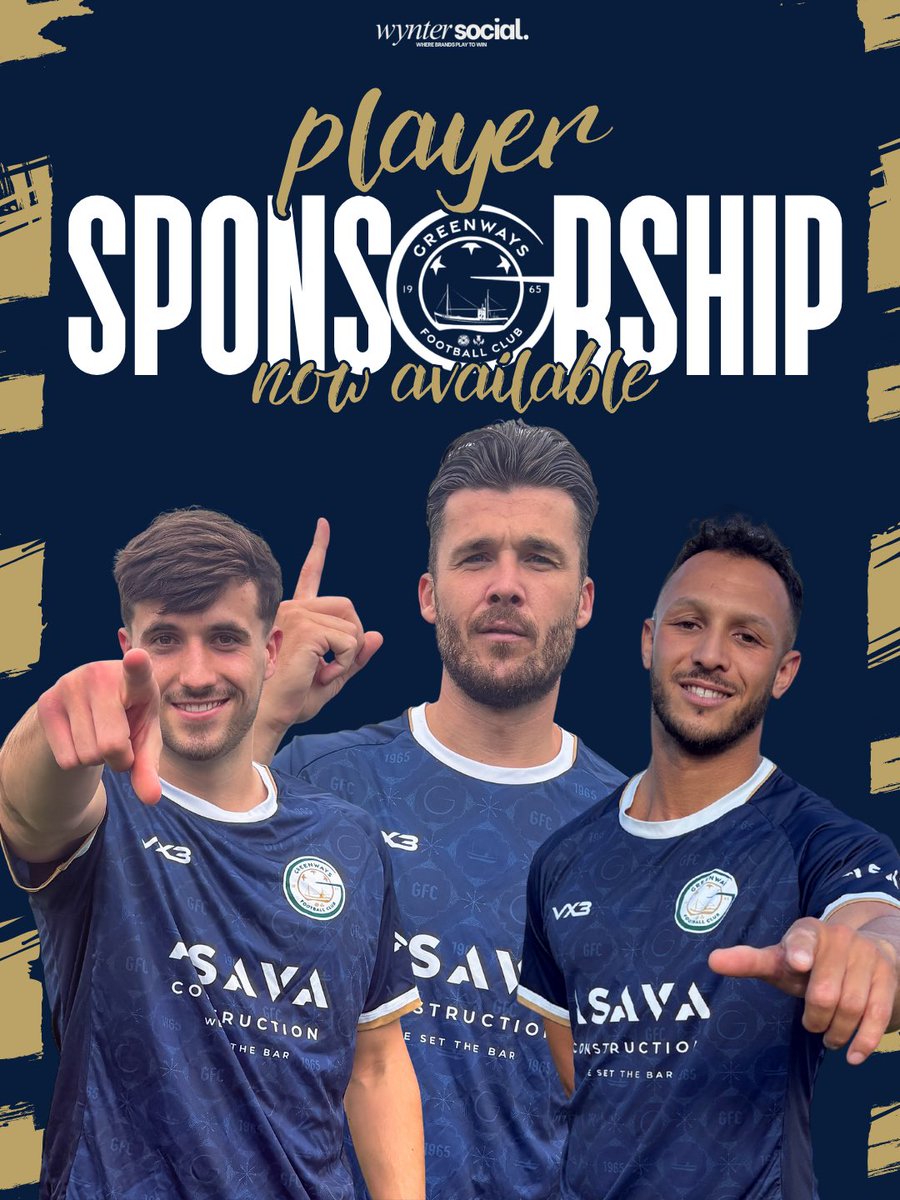 GreenwaysFC's tweet photo. Player Sponsorships are now available for the 2026/27 season.

Sponsor your favourite Greenways FC player for just £75 and receive exclusive benefits throughout the season.

Get in touch to secure your player before they’re gone.

#COYBIG 💚 https://t.co/UASvb3F87q