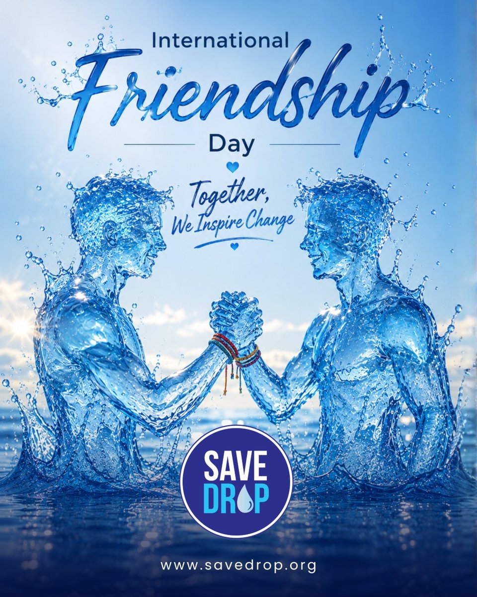 SaveDrop2024's tweet photo. 💙 True friendship creates ripples of change.

This International Friendship Day, let's come together to protect every drop and inspire a better tomorrow.

Happy International Friendship Day!

#HappyFriendshipDay #InternationalFriendshipDay #SaveDrop #DropsOfChange https://t.co/EWRDLBLpRm