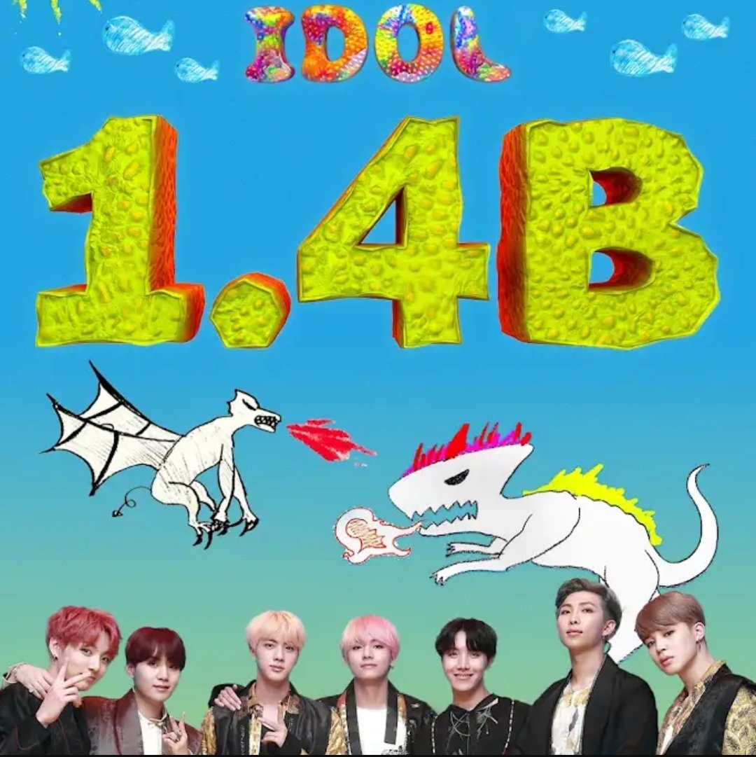 Yoon_kookie97's tweet photo. “IDOL” MV by #BTS has now surpassed 1.4 BILLION views on YouTube 🎉 

CONGRATULATIONS BTS 
#IDOL1_4BviewsOnYT https://t.co/GIaoYv2QEC