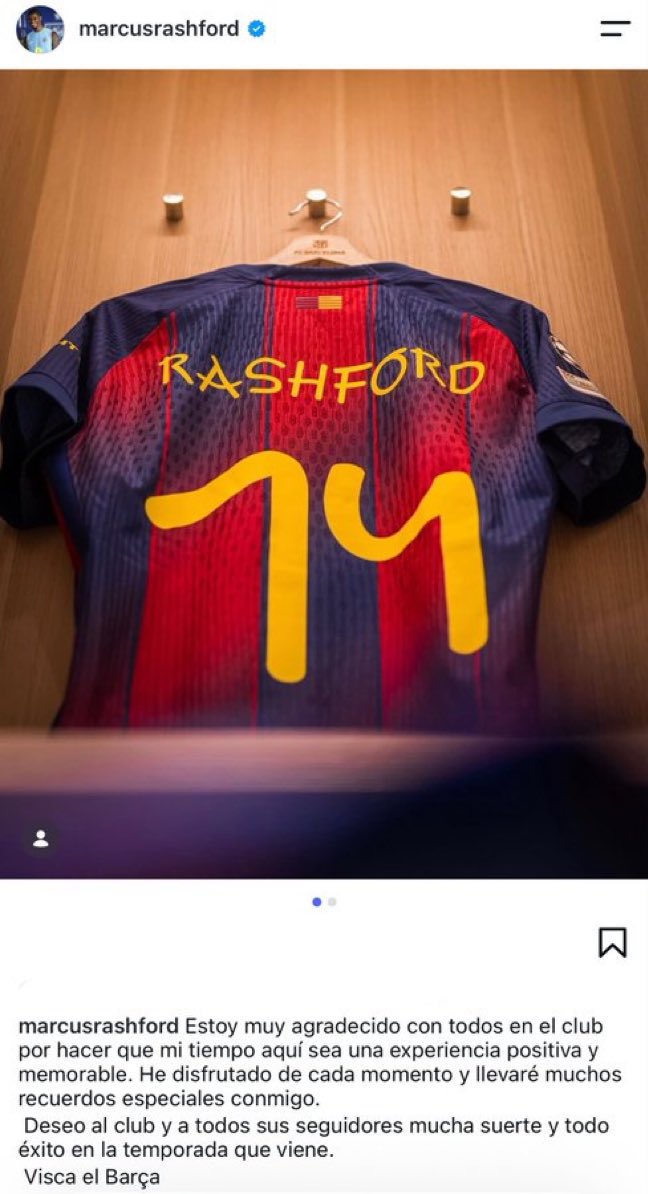 ActualiteBarca's tweet photo. Rashford dit aurevoir au Barça avec plein de gentillesse envers le club, fans etc https://t.co/I0oxtu0i07