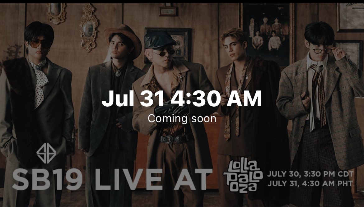 SBretmanStone's tweet photo. LOOK: SB19’s highly anticipated Lollapalooza performance will be streamed live for free on Weverse.

ACCESS HERE: https://t.co/avFbUr8Tn9 

SB19 LIVE AT LOLLAPALOOZA 2026
@SB19Official #SB19
#SB19atLollapalooza https://t.co/7aDCy93u8p