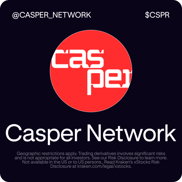 krakenpro's tweet photo. $CSPR @Casper_Network perpetual futures now live 🔥

Why choose Kraken Pro futures?

✔️ 350+ perpetual contracts
✔️ Up to 20x leverage
✔️ Unified wallet: one balance, maximum capital efficiency
✔️ xStocks perpetuals on NVDA, TSLA, AAPL, SPY, and more, available 24/7

Open Casper Network perp: 
https://t.co/xU5E0CWHhv 

*Geo restrictions apply