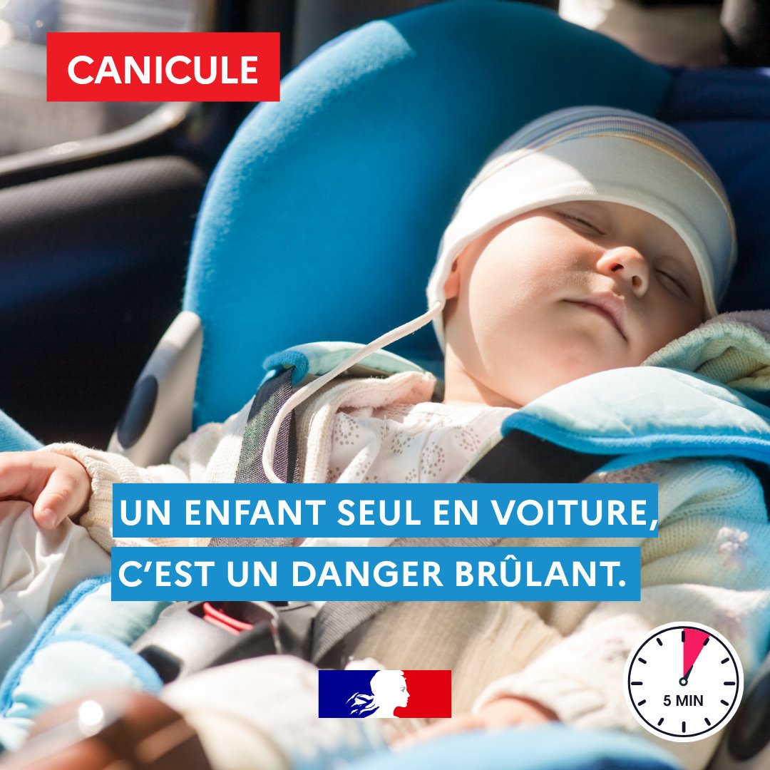 Image de Préfète de l'Isère - #Chaleur 🌡️ | Chaleur & voiture : un danger invisible pour les enfants 👶
🚗 Même lorsque la tempér