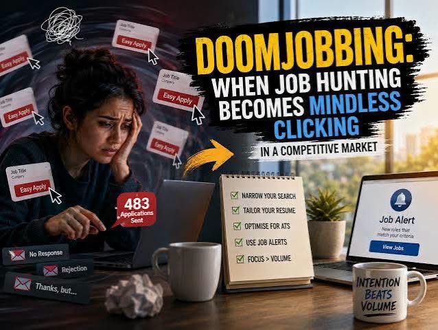 agagar6's tweet photo. डूम जॉबिंग क्या होती है ? इसके क्या नुकसान हैं ? What is Doom Jobbing ? What are its Negative Effects ? : 

आधुनिक नौकरी की तलाश एक बुरे चक्र में बदल गई है, जिसे डूम जॉबिंग कहते हैं। बिना किसी स्पष्ट रणनीति या योजना के, लगातार और मजबूरी में नौकरियों के लिए आवेदन करने या https://t.co/ZpZkzkR4hn