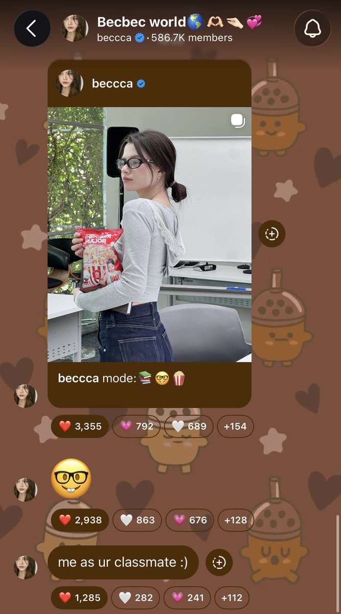 beckyfanclub05's tweet photo. 🗒 𝗕𝗲𝗰𝗯𝗲𝗰 𝘄𝗼𝗿𝗹𝗱 🌎🫶🤏💞

🧚 : 🤓
🧚 : me as ur classmate :)

#PopcornMajor #ชีวิตติดป๊อปคอร์น 
#เบคกี้ติดป๊อปคอร์นเมเจอร์
#beckysangels #BeckyArmstrong https://t.co/mh5km74qOI