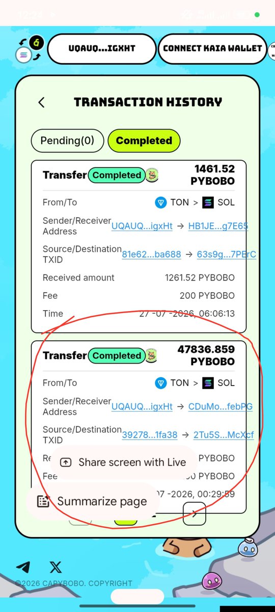 usmanibroibro's tweet photo. @Capybobo_io My bridge transaction shows completed when it infact is still pending and the transaction hash is even wrong https://t.co/uEXuN2y0KF
