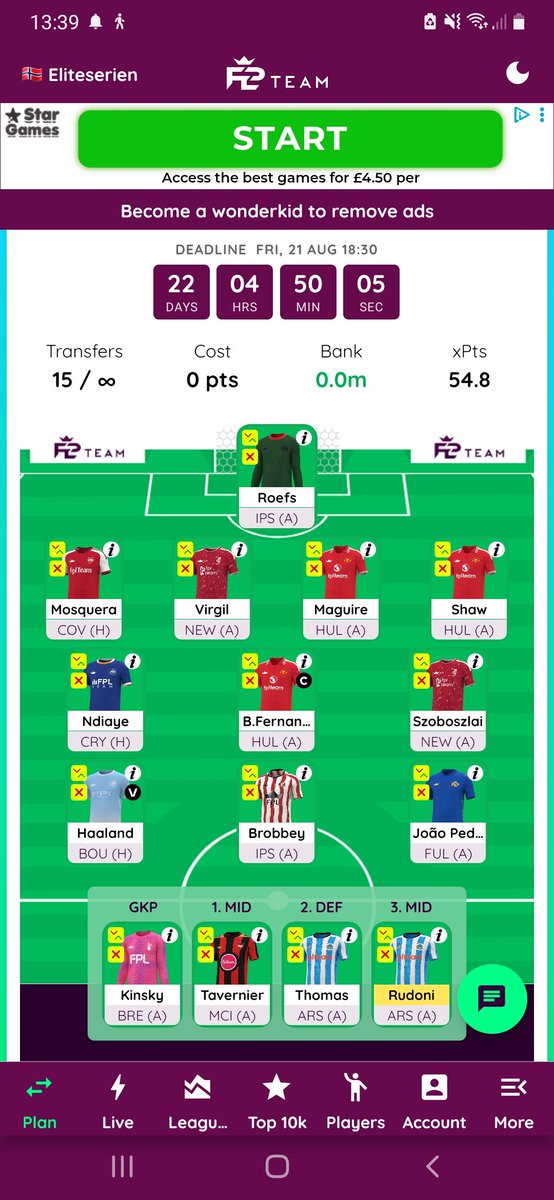 TallMPC's tweet photo. I was originally looking at a GW1 bench boost but I think GW2 works better based on a draft like this. Also means a very strong squad, targeting all the best fixtures in GW1. Combine this with a free hit in GW4 and it looks 🔥 to me. https://t.co/3zhMm590TC