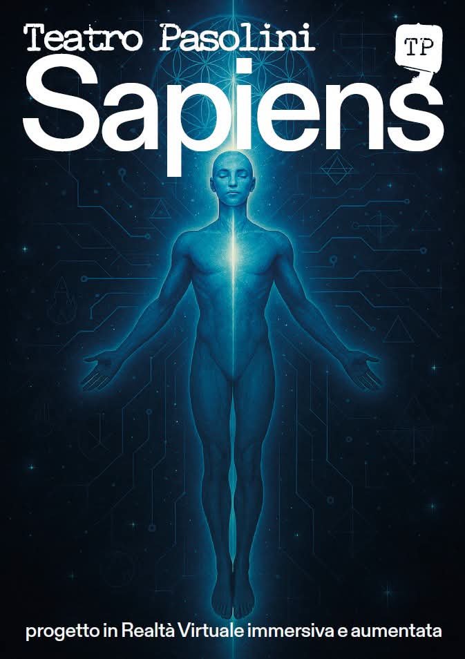 TeatroPasolini's tweet photo. ✨#SAPIENS ti conduce in un viaggio immersivo alla scoperta dell’evoluzione dell’umanità.  
Ispirato al saggio di #Harari ‘Sapiens. Da animali a dèi', lo spettacolo prodotto dal @CSSUdine è in scena 18 settembre-2 ottobre al #TeatroPasolini #Cervignano
#VR
https://t.co/7FAQZUYXBD https://t.co/8ouNsKwl1C