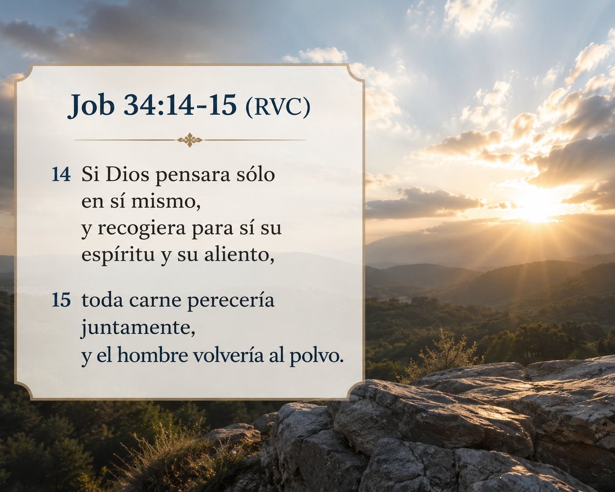 GPherez's tweet photo. Dios es la fuente absoluta de la vida. Si Dios decidiera retirar su espíritu y su aliento de la tierra, toda la humanidad y los seres vivientes morirían al instante y volverían al polvo, demostrando que Dios sostiene la creación con total soberanía,  justicia y amor. https://t.co/FrlOpta2gZ