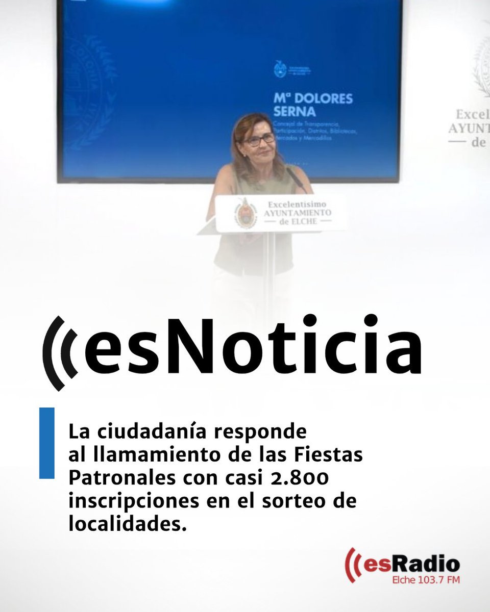 EsRadioElche's tweet photo. Os dejamos las últimas noticias de hoy de Elche y Comarcas📣
No olvidéis sintonizarnos en la 103.7FM para conocer los sucesos actuales y la información más veraz e inmediata📻
También podéis leer las noticias completas en: https://t.co/y2tbMWRUEO🌐
#Elche #Alicante #EsNoticia https://t.co/zpP9Q36OzP