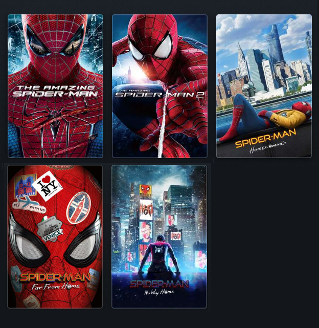 danproc000's tweet photo. Spider Man films (2012-2021), 1080p Blu-ray Remuxes

The Amazing Spider-Man, The Amazing Spider-Man 2, Spider-Man Homecoming, Spider-Man Far From Home, Spider-Man No Way Home https://t.co/P2Jax769ii
